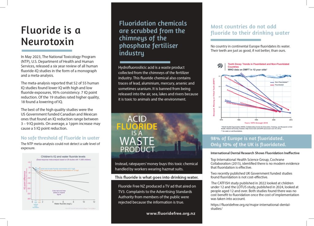 Fluoride free flyer toxic waste inside panels